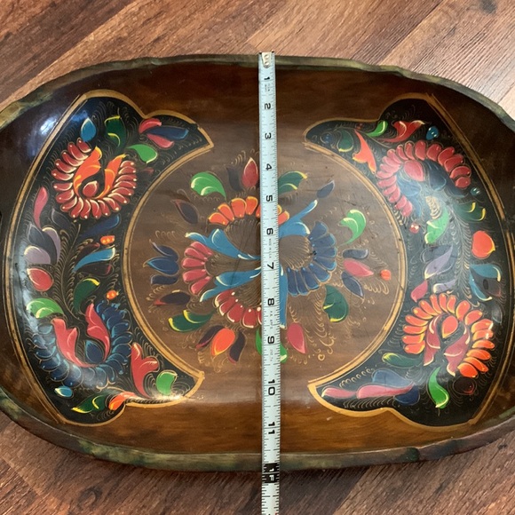 Vintage hand carved and painted serving tray (origin Mexico?) - Picture 5 of 5